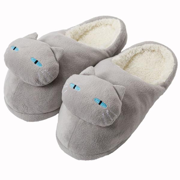 日本青年会館ホテル限定品 支配鳥ぬいぐるみ 、エコバッグ、スリッパ 4点セット ニトリ（NITORI） スリッパ(ネコ フリーサイズ グレー ngSRa1