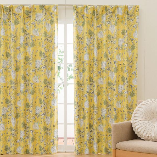 黄色 無地 ドレープカーテン イエロー・黄系 ドレープカーテン 通販【ニッセン】 - カーテン