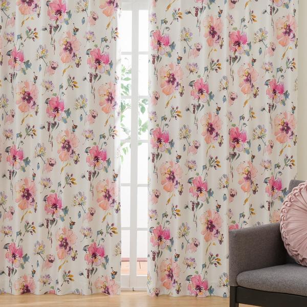 新品)NITORI トリム(ローズ)100×200cm✕2 形状記憶ドレープ 新品