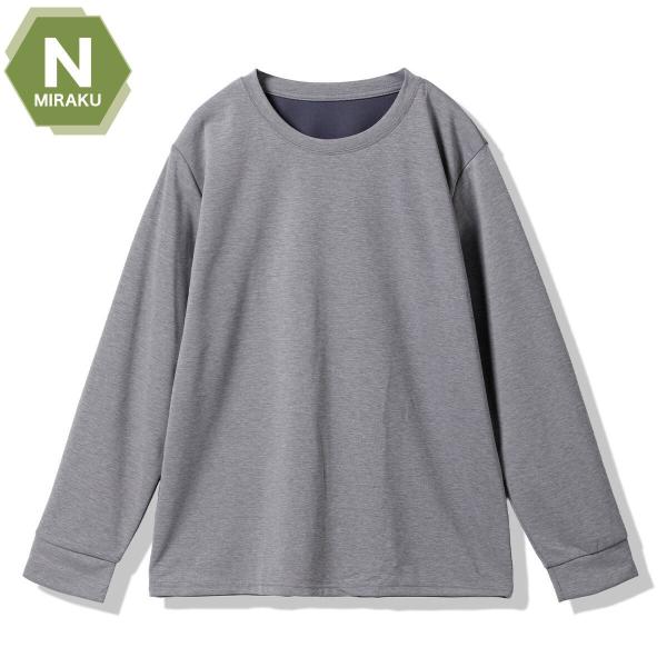 MENS 着るだけで疲労回復リカバリーウェア 長袖Tシャツ(Nミラク グレー L) ニトリ