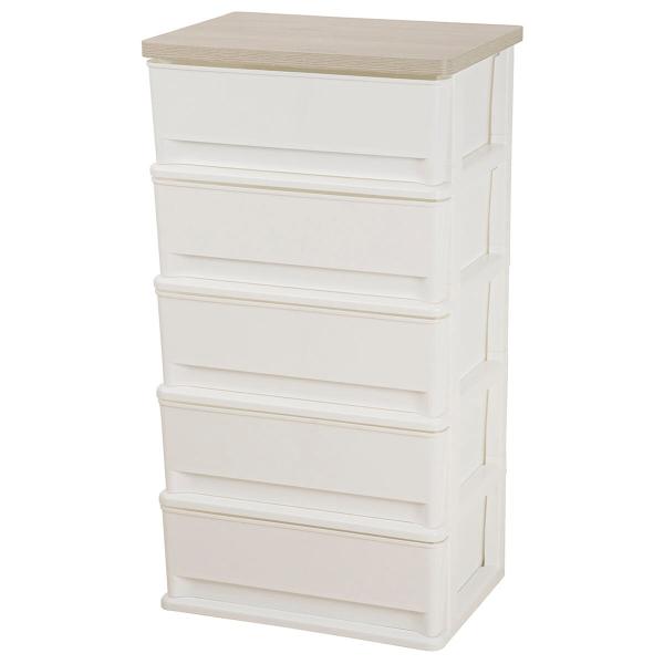 ニトリ　ホワイト木製チェスト 5引き出し　中古 ニトリ ホワイト木製チェスト 5引き出し 中古 ニトリ 木目調天板