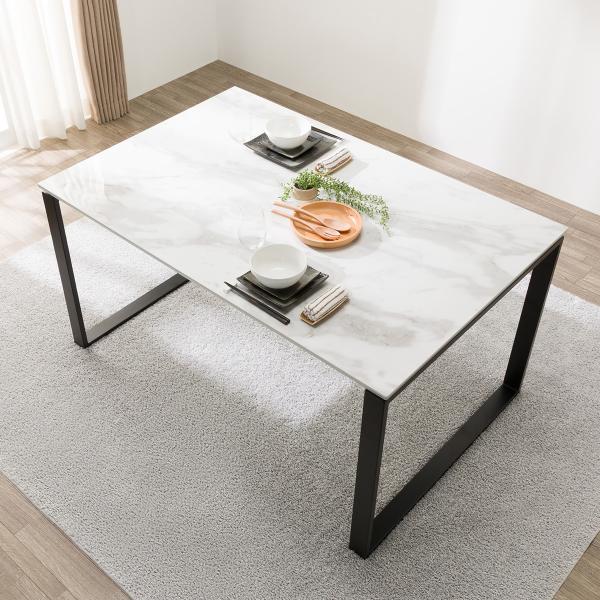 ニトリ（NITORI） セラミックダイニングテーブル(セーラル135/90 WH/BK