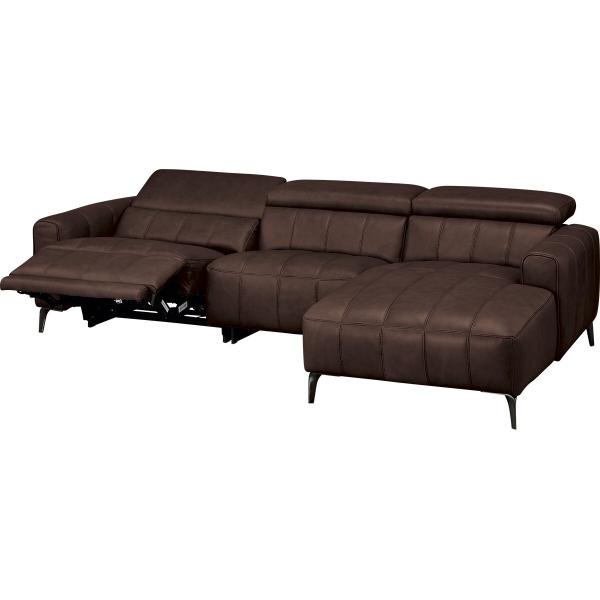 電動リクライニング＋カウチソファ(LS05 革 LC SK DBR) ニトリ