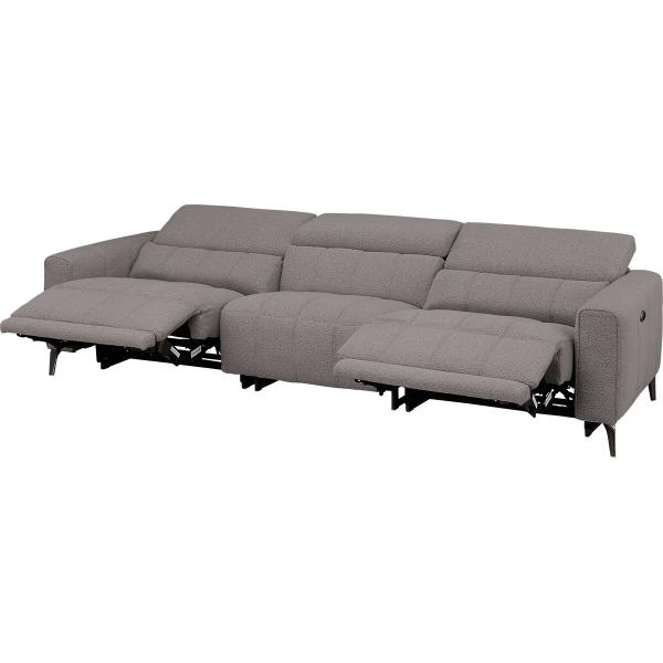 3人掛け布張り 両電動リクライニングワイドソファ(LS05 3シート TER GY