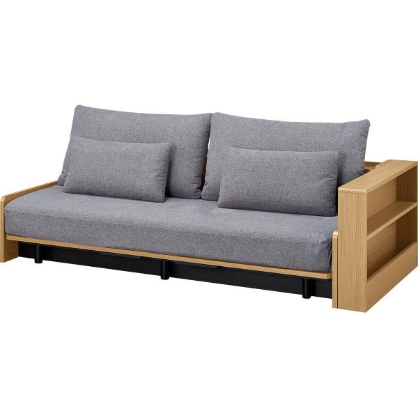 ニトリ 3Way ベッドソファ ソファベッド ニトリ 3Way ベッドソファセット＋サイドラック付き(B2 MGY/LBR