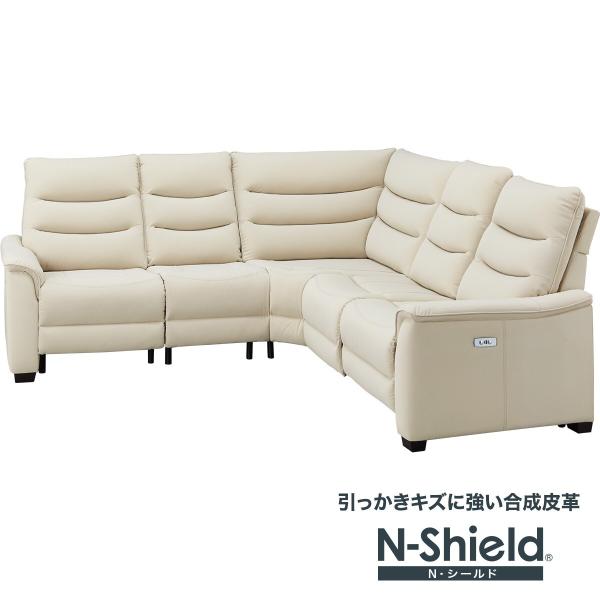 ニトリ（NITORI） 傷・汚れに強い合成皮革 コーナーソファ5点セット