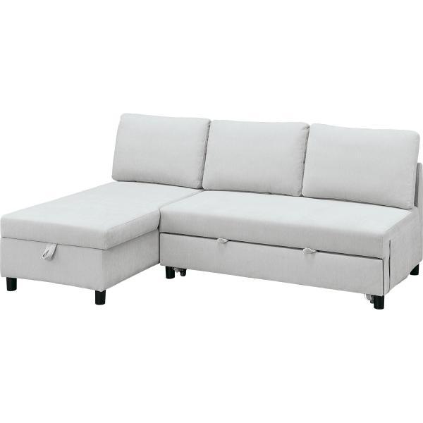 ニトリ（NITORI） 収納付きカウチソファベッド(ノアーク3 右カウチ LGY