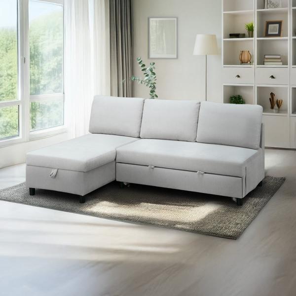 NITORI ニトリ 3人掛け カウチソファ ソファベッド ノアーク ニトリ（NITORI） 収納付きカウチソファベッド(ノアーク3 右カウチ 撥