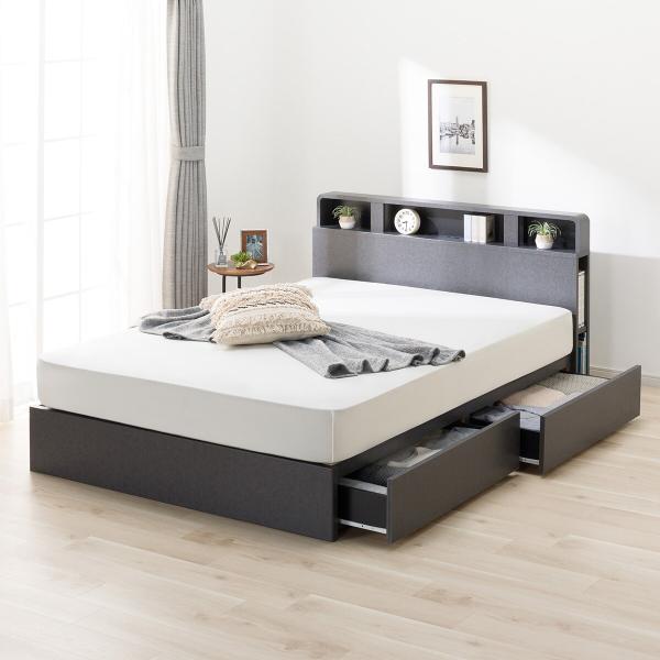 ニトリ ダブルベッドフレーム(NS-006 浅型/床板 GY) : ニトリ