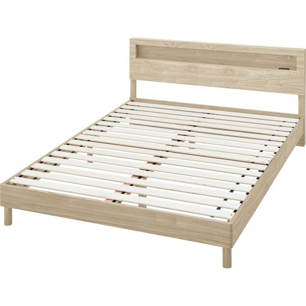 ニトリ（NITORI） ダブルベッドフレーム(ヘンリック 棚・コンセント