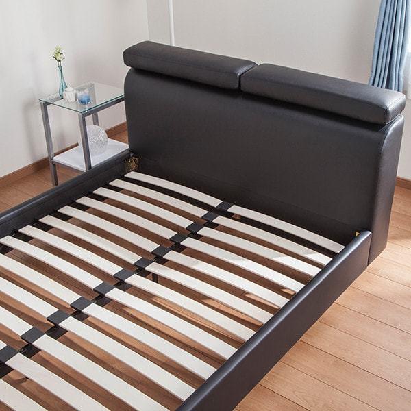 背もたれになる可動式ヘッドボードのクイーンフレーム ベッドフレーム ニトリ 配送員設置 Bk クイーン 5年保証 店 ムーヴ 配送員設置 ニトリ 5年保証 ベッドフレーム