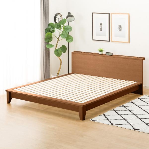 美品 ニトリ すのこ ローベットフレーム(Q)クイーン ミドルブラウン ニトリ ベッド クイーン すのこベッドフレーム(ロデリック-S/MBR