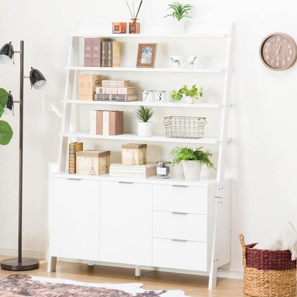 ニトリ サイドボードラック(エトナ120SBR WH/SI) リビング収納