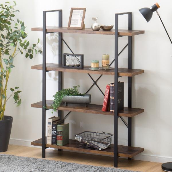 ニトリ フリーシェルフ(ステイン105-4) スチールラック 本棚