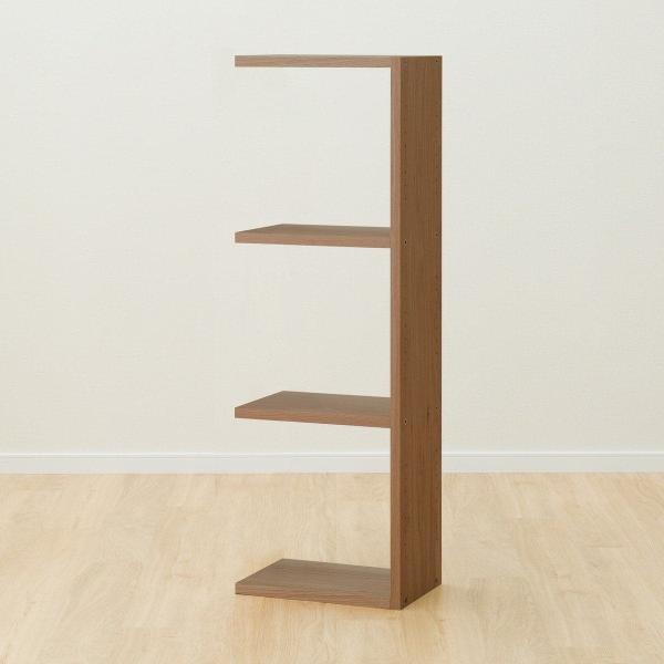 ニトリ コネクトシリーズ ユニットシェルフ ウォールナット ニトリ（NITORI） 追加壁面ユニット 3段(追加セット シェルフ コネクト