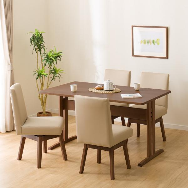 ニトリ（NITORI） ダイニングテーブル5点セット(TLEG SI01 G 135/回転