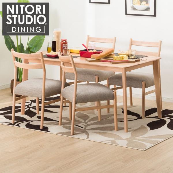 幅150cm 天然木ダイニングテーブル5点セット(NコレクションT