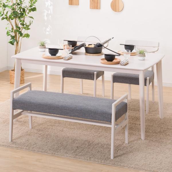 【セット販売】ニトリアルナスダイニングテーブル&ベンチ【テーブル単体の購入も可】 ニトリ 幅150 ダイニングテーブル4点セット（DTアルナスDF150LBR