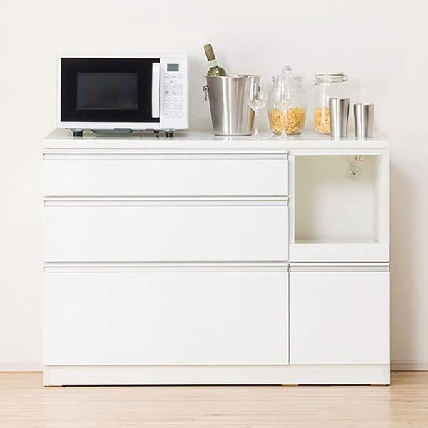 ニトリ キッチンカウンター(レジューム120-2QL-R WH) : ニトリ