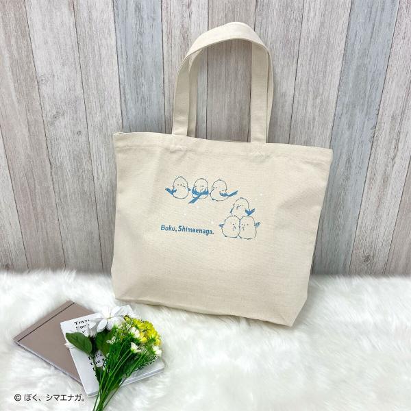 ニトリ（NITORI） ぼく、シマエナガ。トートバッグ (ナチュラル/ブルー