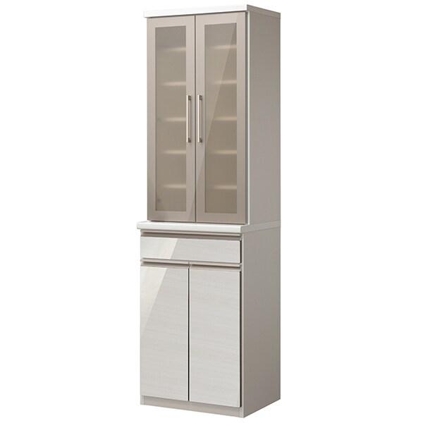 ニトリ 幅60cm 食器棚(ラピス 60 ゼブラホワイト) キッチンボード