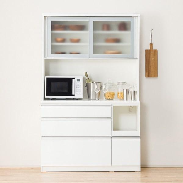 ニトリ　カップボード【レジューム120-2QH-R WH】 ニトリ 幅120cm キッチンボード( レジューム120-2AG-S WH/120