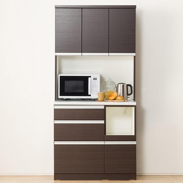 ニトリ 幅90 キッチンボード(レジューム 90TF-H DBR/90QL-R DBR