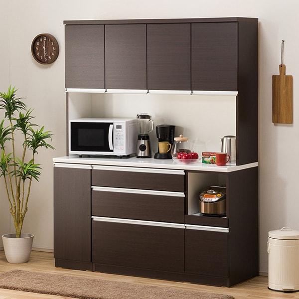 ニトリ レジューム 150TF-H／150QL-R DBR キッチンボード ニトリ 幅150cm 食器棚(レジューム 150TF-H DBR/150QL-R DBR) : ニトリ