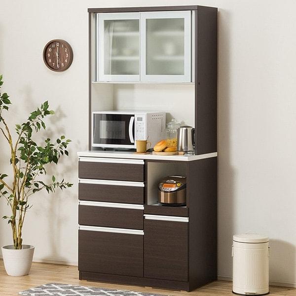 ニトリ 幅90 キッチンボード(レジューム 90AG-S DBR/90SH-R DBR