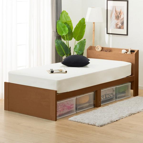 【未組立】ニトリ　シングル　棚付きすのこベッド グレー シングル 棚付きすのこベッド (MRS NA) | ニトリネット【公式