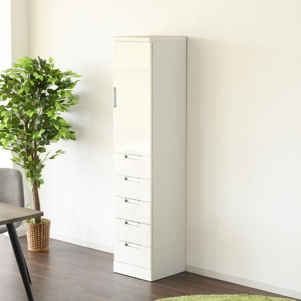 ニトリ スリムキャビネット（上部板扉＋下部引き出し）幅40cm