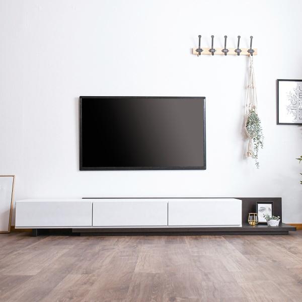 ニトリ 伸縮ローボード (幅179.5〜300cm WH/BK) テレビ台 TV台 ニトリ 伸縮ローボード (幅179.5〜300cm WH/BK) テレビ台 TV台
