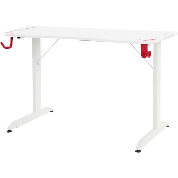 ☆K・K☆　美品　ニトリホワイトデスク 引き出し付き ニトリ ゲーミングデスク(GM001 118 WH) パソコンデスク PCデスク