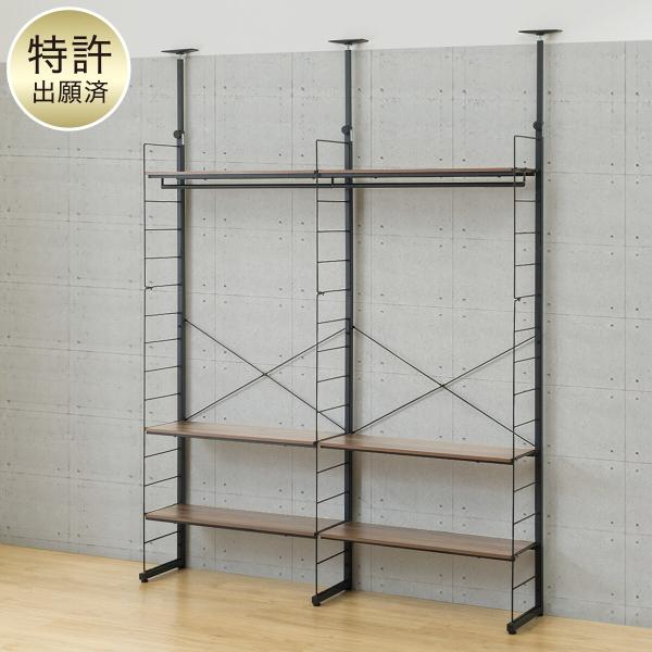 ニトリ（NITORI） 幅160cmセット 幅80+80/ワードローブ/棚板6枚