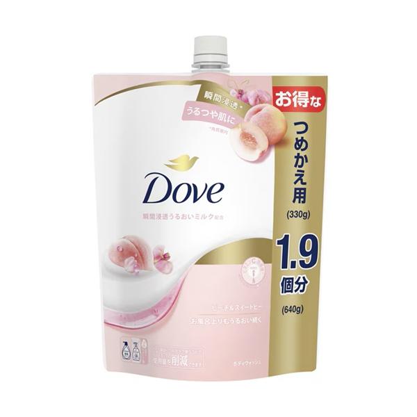 ボディソープ 詰め替え ユニリーバ dove 大容量 ダヴ ボディウォッシュ ピーチ&スイートピー つめかえ用 640g 1個