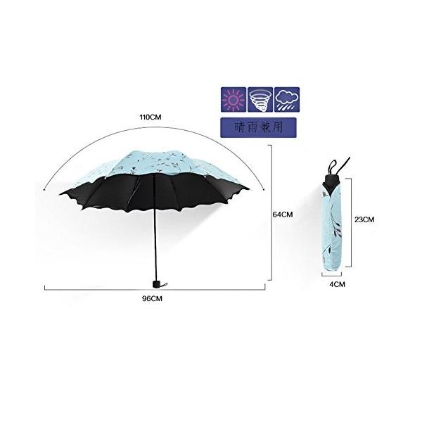 Bidason 日傘 晴雨兼用 折り畳み傘 レディース 花柄 傘 遮光 撥水加工 おしゃれ 折りたたみ傘 紫外線カット お得クーポン発行中 遮熱