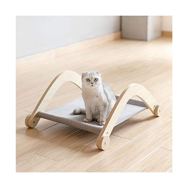 Pidan 猫ベッド ペットベッド 猫ハンモック 洗える 手数料無料 四季適用 移動できる 欅木 綿麻 安定な構造 ホルムアルデヒ