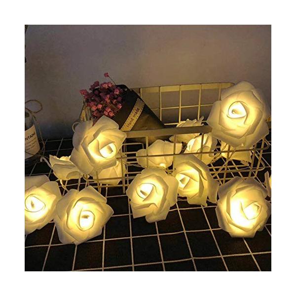 Ligangam Led 灯 2m ローズ模様電飾 発売モデル クリスマス 電池必要 花庭園ガーデンライト イルミネーション 屋外