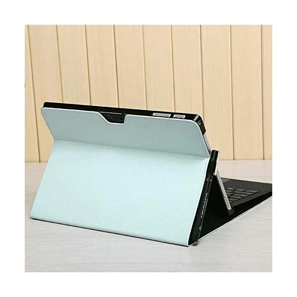 Surface Pro 6ケース カバー 手帳型 上質 高級pu レザー おしゃれ 電源収納ポーチ付き 手帳型タイ 割り引き サーフェスプロ6