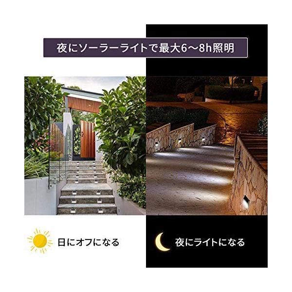 Otdair ソーラー階段ライト 屋外防水 センサーライト足元ライト ガーデン ファッション通販 アルミ素材 玄関ライト フットライト