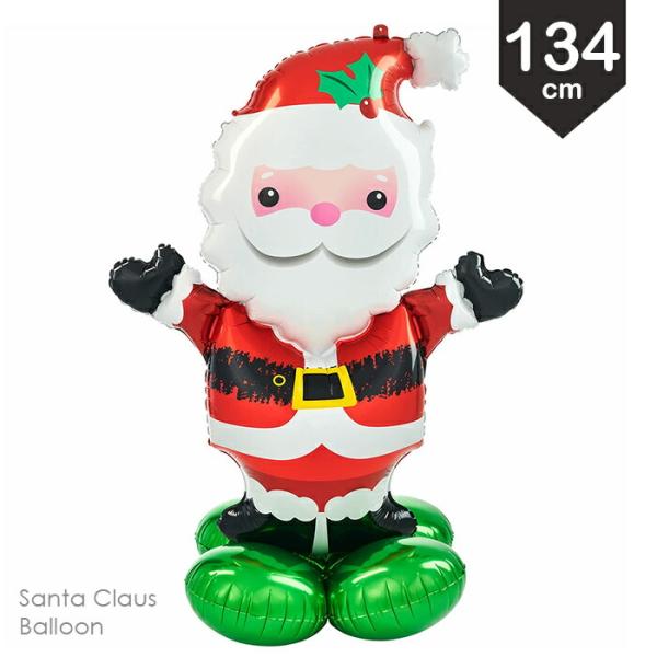 サイズ134×100cm(ベース込み)サイズは膨らます前の平置きでの採寸です。商品説明自立する ベース付きサンタバルーンヘリウムガスが無くてもベースのバルーンを使えば自立する存在感抜群 特大サンタクロースバルーン膨らませるだけで簡単におしゃ...