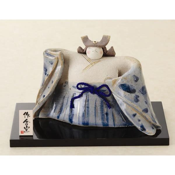 内祝い お返し 五月人形 コンパクト 兜 置物 美濃焼 豊大窯 染付たたら