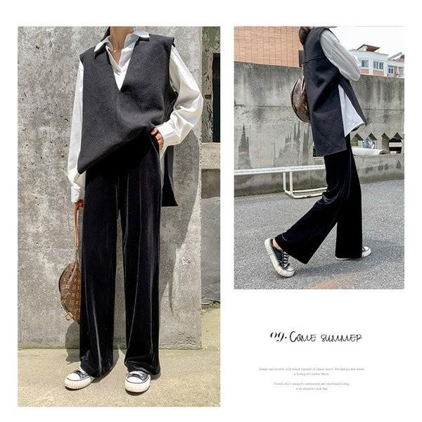 ベロアパンツ ワイドパンツ レディース ガウチョパンツ ロング丈 マキシ丈 ベルベット 秋冬パンツ 体型カバー ウエストゴム 秋 冬 コーデ 着痩せ 新作 P Ogmaw715 Niwars 通販 Yahoo ショッピング