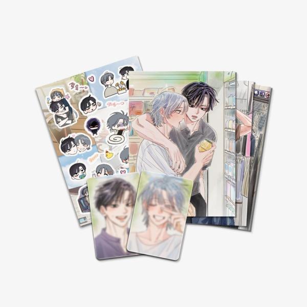 人気ウェブコミック『片思いのランデブー』はがきパッケージ韓国 公式グッズ■ 構　成：はがき3種+ステッカー1種+フォトカード2種+背景紙■ サイズ：画像参照■ 製造国：韓国