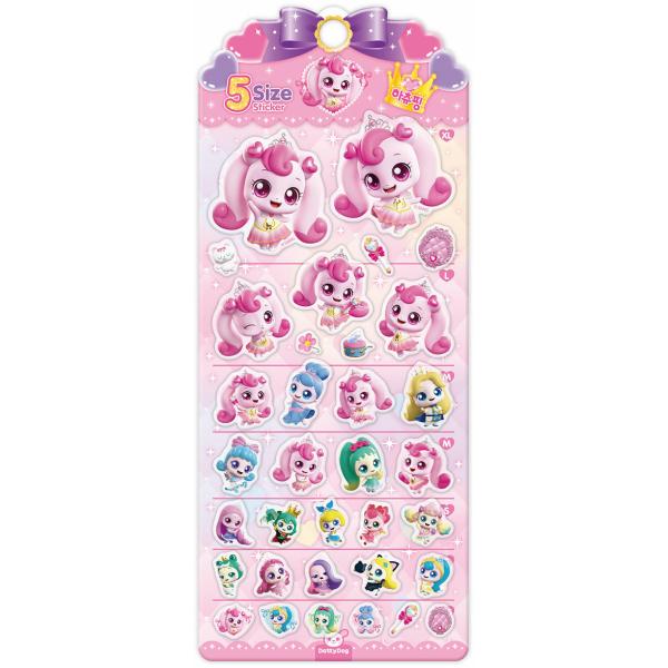 韓国で大人気のアニメ『プリンセス キャッチ！ティニピン』から、ハチュピンの魅力あふれる5サイズステッカーが新登場しました。透明ジェリーのような質感で、貼ってはがしても跡が残りにくく、繰り返し使えるのが特長です。XSからXLまで5種類のサイズ...