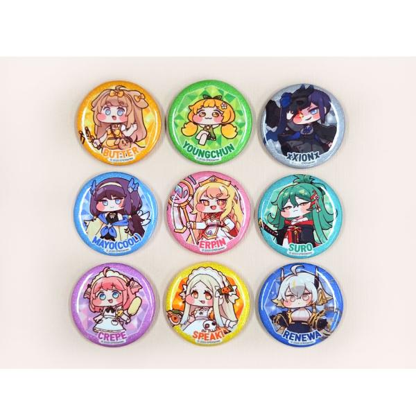 人気モバイルゲーム『トリッカル・もちもちほっペ大作戦』缶バッジ（9種類から一つ選択）韓国 公式グッズ■ 構　成：缶バッジ1種■ サイズ：58*58mm■ 原産国：韓国■ 選　択：1.バター2.ヨンチュン3.シオン4.マヨ5.エルフィン6.シ...