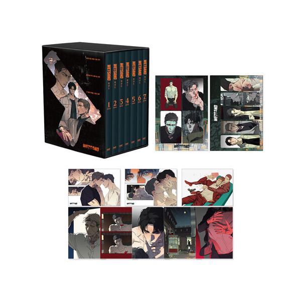 【限定版ボックスセット】韓国語 まんが『Wet Sand ウェットサンド 1〜7巻 -完結-』著：DOYAK - ミニポスター＋PETブックマーク＋PETフォトカード＋ブックケース