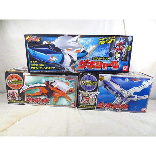 美品 バンダイ 獣拳戦隊ゲキレンジャー ゲキシャーク 侍戦隊シンケンジャー 侍合体シリーズ 烏賊折神 兜折神 セット