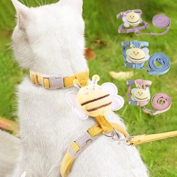 牽引ロープ ハーネスリード ペット首輪 犬 猫 ハーネス 胸当て ペットウェア かわいい お散歩ウェアに お出かけ 簡単装着 犬用 超小型犬 小型犬 猫用 ペット用品