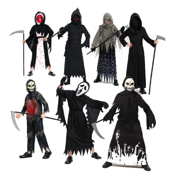 【光る】死神コスチューム ハロウィン コスプレ 衣装 恐怖 鎌付き 夜光 パーティー 仮装
